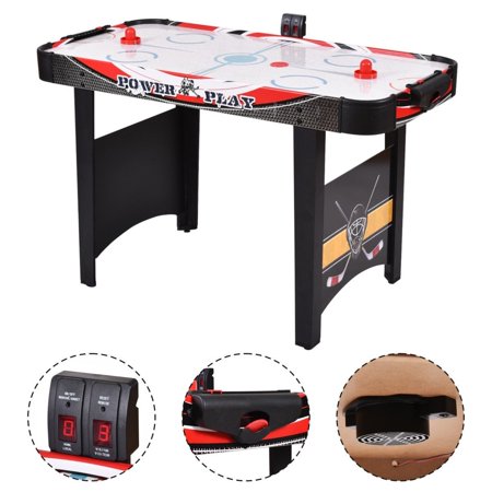 Costway 48''Air Powered Hockey Table Indoor Sports Game Electronic Scoring Red Puck