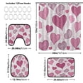 thumbnail image 4 of 4-Piece Bathroom Set with Waterproof Shower Curtain with Non-Slip Bath Mat, U-Shaped Mat & Toilet Lid Cover Pink and Maroon Hearts, 4 of 8