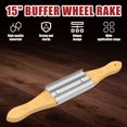 thumbnail image 3 of MesaSe Buffing Wheel Rake 15inch Sturdy Polishing Wheel Rake with Spare Steel Rake Tooth Durable Polishing Rake with Wooden Handle Remove and Clean Compounds from Buffing Wheels, 3 of 10