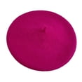 thumbnail image 2 of Painter Hat No Brim Retro Wind-proof Flat Top Artist Style Decorate Solid Color French Artist Beret Hat for Dat, 2 of 8