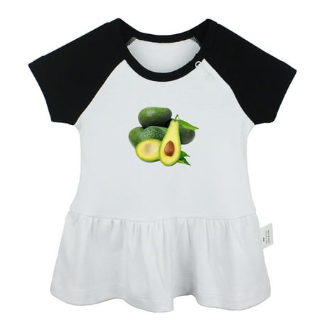 

Fruit Avocado Pattern Dresses For Baby Newborn Babies Skirts Infant Princess Dress 0-24M Kids Graphic Clothes (Black Raglan Dresses 12-18 Months)