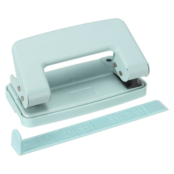 Uxcell 1/4" 2 Hole Punch, Handheld Hole Puncher Press Metal Paper Puncher, Blue