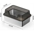 thumbnail image 2 of Stainless Steel Cat Litter Tray, 32L Extra Large Litter Box with High Detachable Enclosure – Non-Sticky, Easy to Clean – White / Transparent Black / Gray, 22 cm or 27 cm Height, 2 of 8