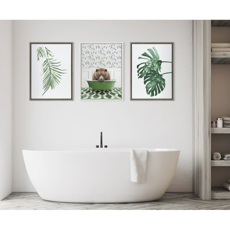 Bear Reading Book In Bathtub DIY Paint By Numbers For Adults Bathroom