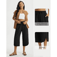 thumbnail image 5 of WQD Women's Capri Pants High Waisted Linen Wide Leg Trousers Summer Casual Palazzo Work Pants with Pockets, 5 of 8