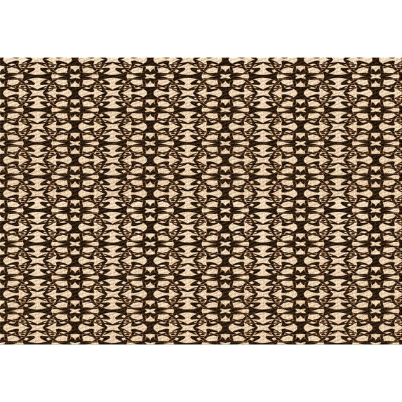 Ahgly Company Indoor Rectangle Patterned Black Bean Brown Area Rugs, 8' x 12'