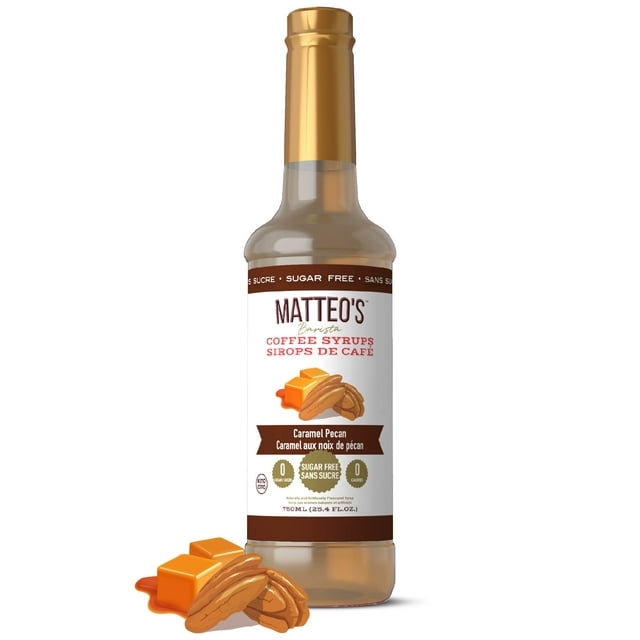 Matteo's Sugar Free Coffee Flavoring Syrup, Caramel Pecan