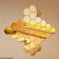 thumbnail image 4 of Adhesivos Pared Tridimensionales Espejo Acrílico Sala Estar Entrada Pasillo Escaleras Forma Hexagonal Decorativa Personalizada (24 Piezas Tamaño Pequeño Plateado Mm), 4 of 5
