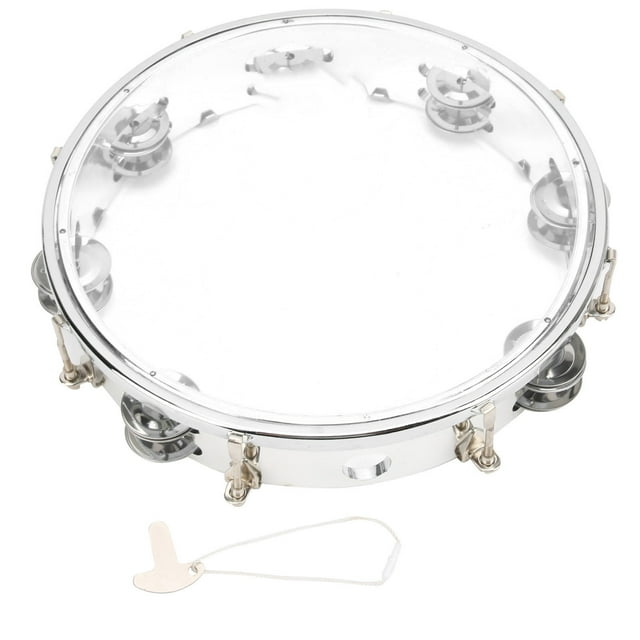 Pandereta de percusión, Pandereta MBAT Jingles de percusión doble ajustables Jingles de mano Diseño aerodinámico