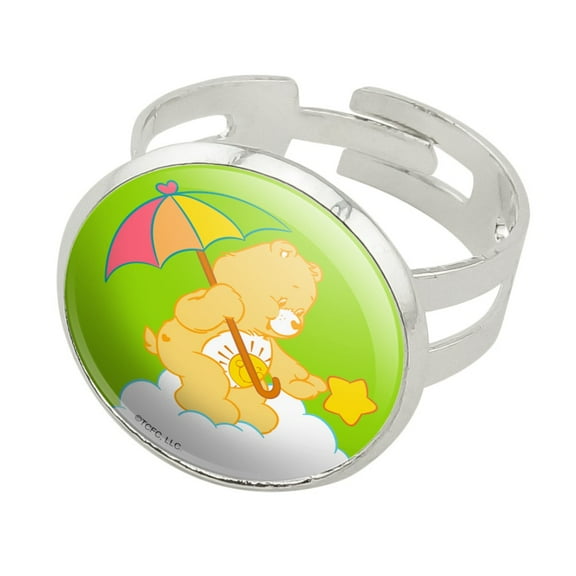 Care Bears Funshine Bear Silver Plated Adjustable Novelty Ring