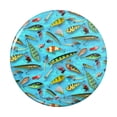 thumbnail image 1 of Fishing Flies Lures Fish Pattern Pinback Button Pin, 1 of 5