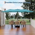 thumbnail image 5 of 15FT Large Patio Umbrella with Base Included, Outdoor Deck Standing Umbrella with Crank Handle, Double-Side Rectangular Pool Umbrella for Outside, Market, Patio, 5 of 7