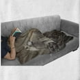 thumbnail image 6 of Animal Soft Flannel Fleece Throw Blanket, White Wolf on Rocks at the Night Hazy Misty Weather Wildlife Nature Scenery Print, Cozy Plush for Indoor and Outdoor Use, 50" x 70", Warm Taupe, by Ambesonne, 6 of 6