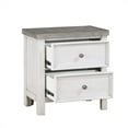 thumbnail image 3 of Xukmct Nightstand with 2 Drawers, Wood Beside Table for Bedroom, Living Room, White + Gray, 3 of 7