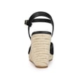 thumbnail image 2 of BLISSFUL STEP Women's Espadrille Platform Closed Toe Lace Wedge Heel Sandals Black 9, 2 of 8