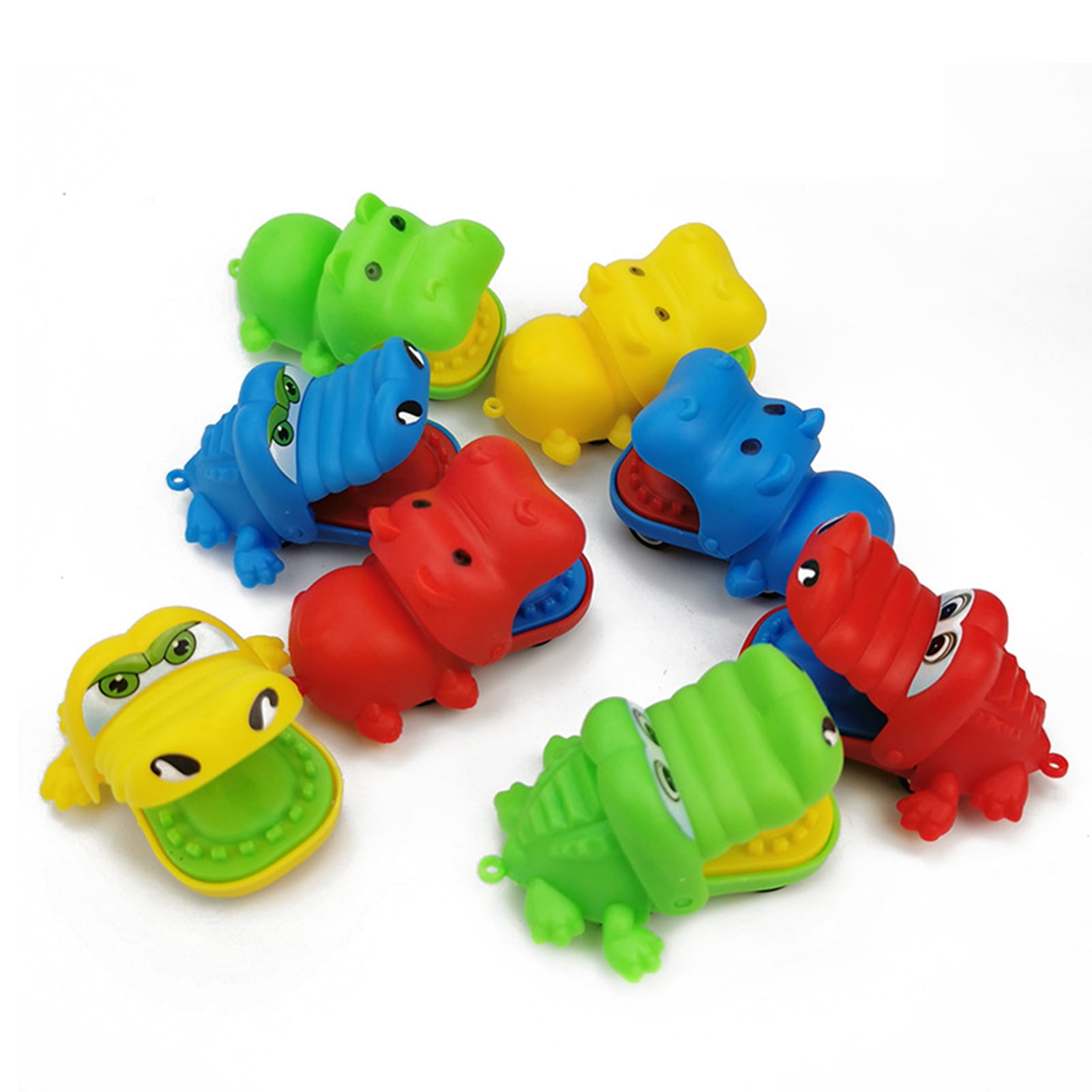 Details about   3Pcs Animal Cartoon Big Mouth Crocodile Hippo Mold Pull Back Mini Car Puzzle Toy 
