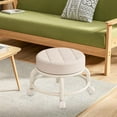 thumbnail image 6 of Low Round Roller Seat Stool Movable Mini Stool 360 Degree Rotating Rolling Stool Low Height Rolling Stool Swivel Chair for Barber Fitness White, 6 of 8