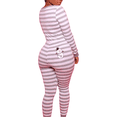 thumbnail image 3 of SUNSIOM Combinaison Décontractée Slim pour Femmes, Col Boutonné Manches Longues Justaucorps Rayé, 3 of 6