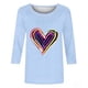 thumbnail image 4 of Mujeres Tres Cuartos de Manga Tops Día de San Valentín Impreso Suelto Cuello Redondo Suéter, Suelto Ajuste Tops para las Mujeres Vestir Fiesta Casual, 4 of 5