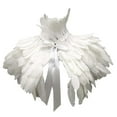 thumbnail image 4 of Capa gótica de plumas sintéticas, bufanda, juego de rol, fácil de usar, chal único para el hombro Blanco, 4 of 9