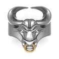 thumbnail image 5 of Gold over Bull Ring Wall Street Bull Taurus Astrology Ring Men Bull Ring, 5 of 7