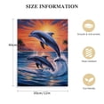 thumbnail image 2 of JRXY  Dolphin Sunset Canvas Wall Art Animal Painting Art Decor Prints Picture of Dolphins Jumping Out of Water Framed 12x16 in, 2 of 5