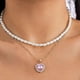 thumbnail image 4 of Elegante collar de perlas grandes para boda para mujer, colgante de luna con perla de imitación blanca irregular, 4 of 4