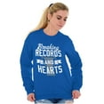 thumbnail image 4 of Breaking Records And Hearts Funny Unisex Plus Fleece Graphic Sweatshirt Brisco Brands 2X, 4 of 5