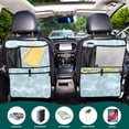 thumbnail image 5 of Iauyy 2-in-1 Car Kick Mats Back Seat Protector, 6 Large Storage Pockets , Universal Car Seat Back Protectors Kick for SUV & Sedan 25x18in,Ripples on The Water, 5 of 6
