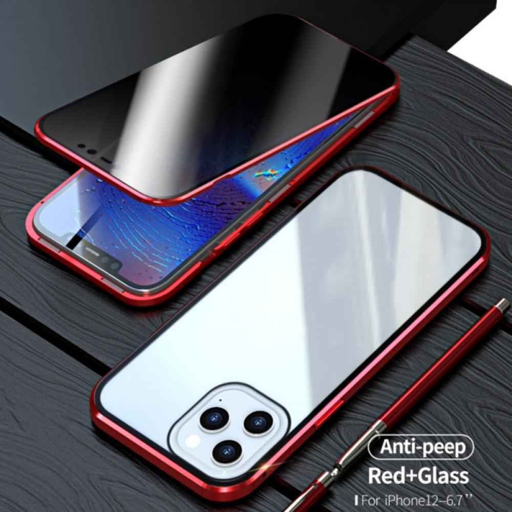 IPhone Case for Iphone 12/Iphone 12 Max/Iphone 12 Pro/Iphone 12 Pro Max Anti-Peeping Full Body Case Clear Tempered Glass Metal Bumper Protection Privacy Cover - image 5 of 11