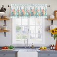 thumbnail image 3 of 2 Pack Summer Beach Valance for Window Ocean Colorful Coral Shell Starfish Seaweed Green Plaid Kitchen Valance Rod Pocket Short Curtain Topper Decorative Window Treatment for Living Room 42"x12", 3 of 9
