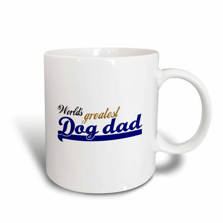 3dRose Worlds Greatest Dog dad - best pet owner gifts for him - fun humorous funny doggie lover present, Ceramic Mug, (Best Presents For Car Lovers)