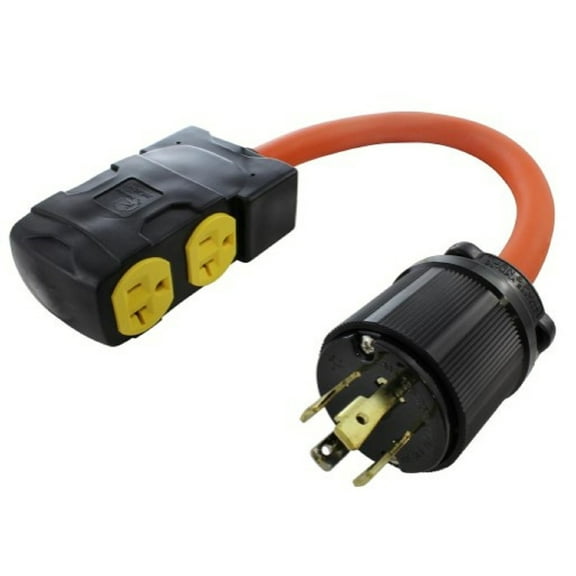 AC WORKS L1430CBF520 L14-30P 30A Locking Plug to 4 Household Outlets