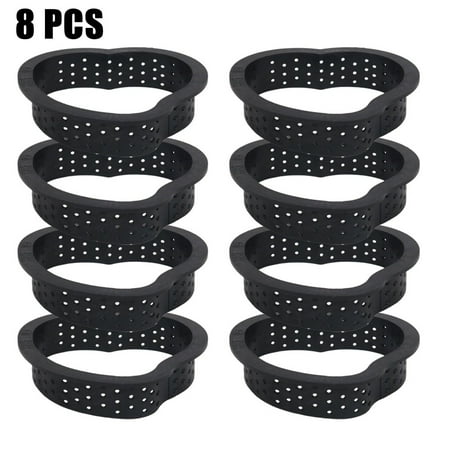 

Fancy 8Pcs Tart Ring Mousse Circle Tart Ring Round Cake Molds Cake Rings Mousse Mold Cake DIY Baking Mould Tool Perforated Ring Non Stick Bakeware Heart