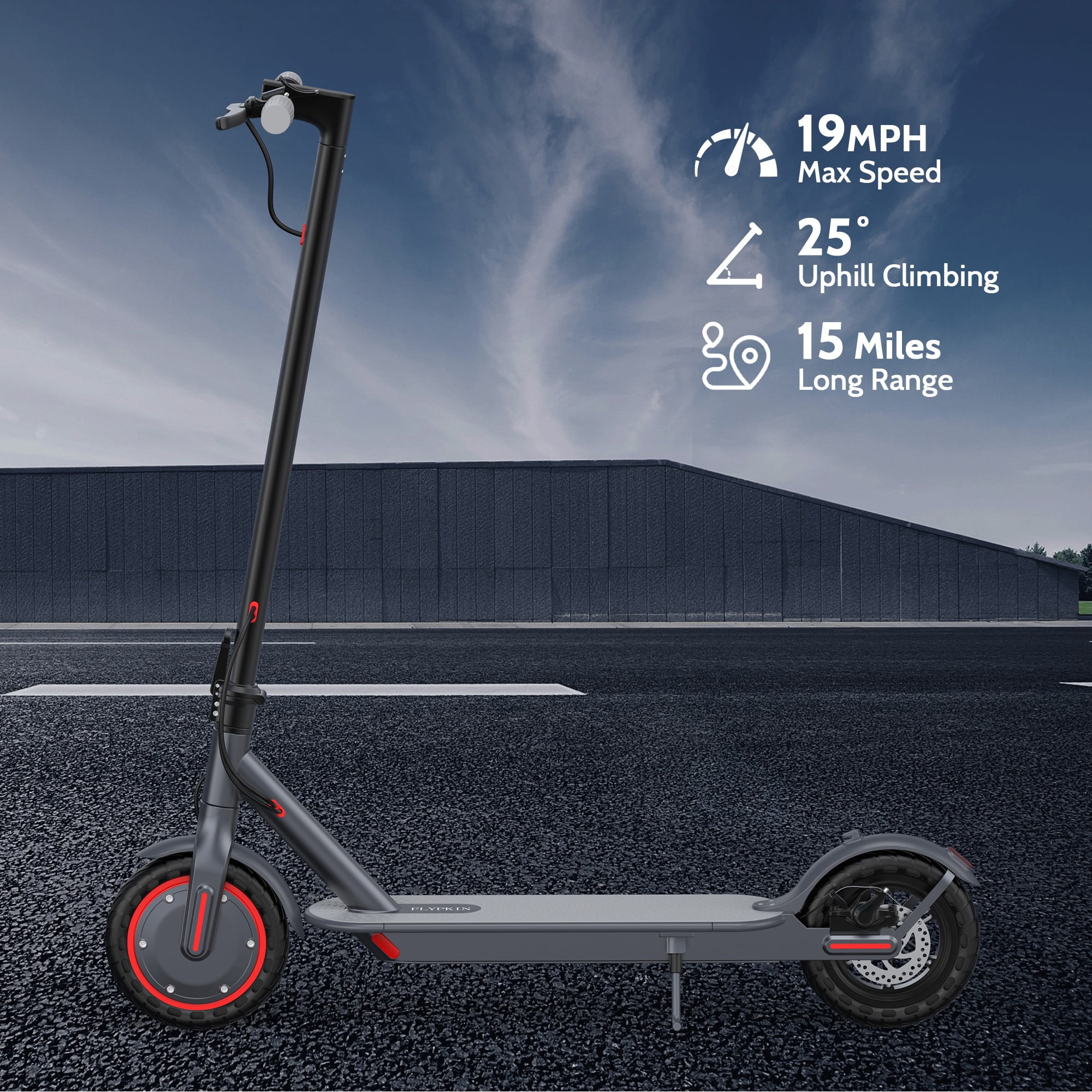 FLYPKIN FK007 350W Motor Electric Scooter,19 MPH Top Speed, 21