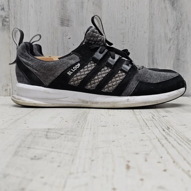 Ad-id-as SL Loop Runner Mens Size 11.5 Black White Athletic Shoes Sneakers S85637