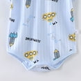 thumbnail image 5 of KPOPLK Baby Boys Bodysuit Pajamas Stripe Printed 0-18 Months Newborn Outfit Short Sleeve One-piece Pjs Clothing 0-12 Months Size 12-18 Months,Dark Blue, 5 of 5