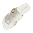 thumbnail image 6 of Xucatan Women's Buckle Flip Flops, Metallic Embellished Thong Flat Slippers with Soft Sole, Faux Leather Open Toe Casual Beach Shoes, Versatile Design for Spring Summer Daily Gift, 6 of 9