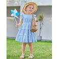 thumbnail image 6 of Arshiner Toddler Girls Dress Ruffle Sleeveless Tiered Swing Twirly Dresses Cute Summer Beach Sundress with Pocket, 6 of 6