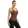 thumbnail image 4 of Charmo Women's Scoop Neck Ribbed Tank Tops Slim Straps Cropped Tops Built in Bra, 4 of 6