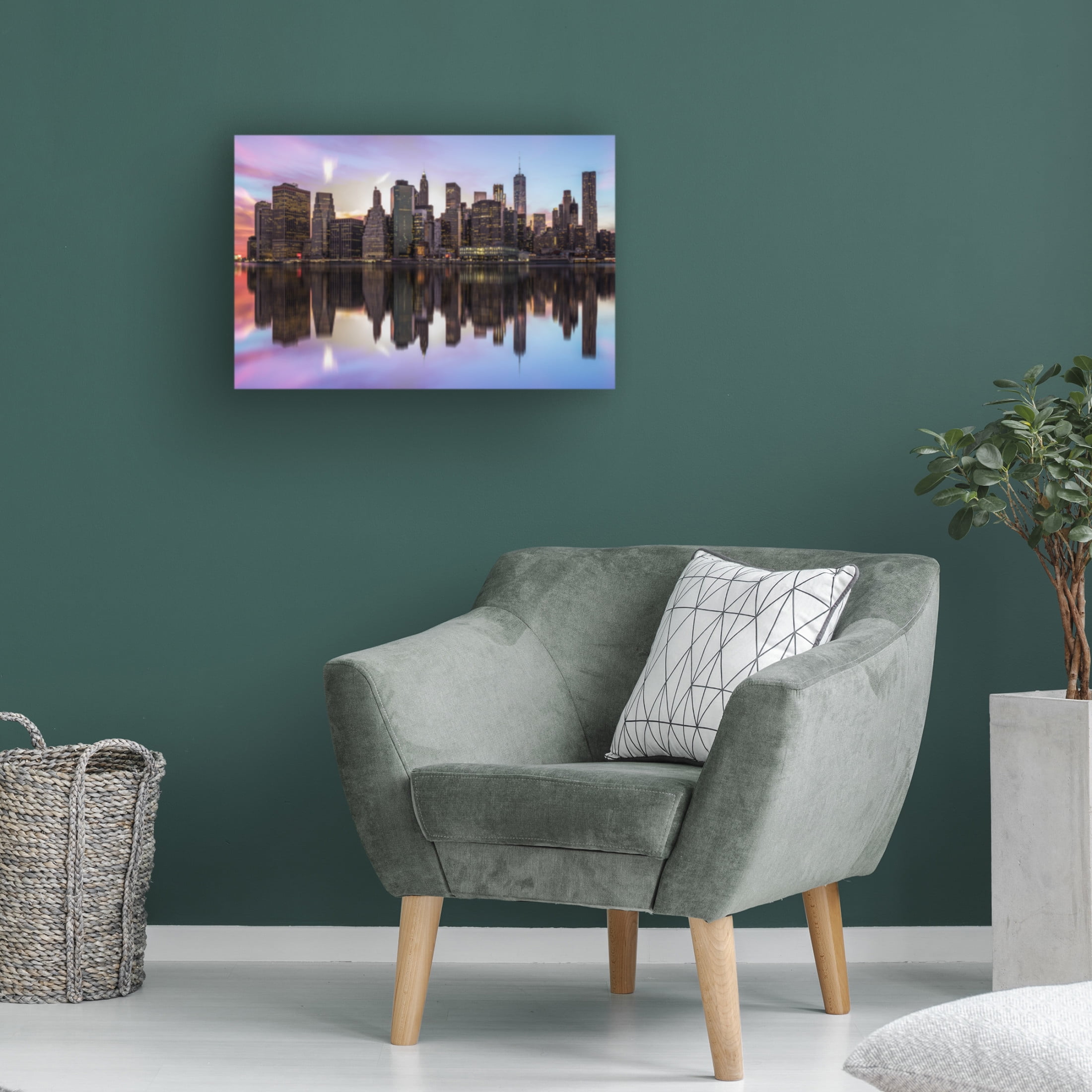 Canvas Wall Art - Rostislav Kralik 'Reflections Of A Sleepless City' Wall Art for Living Room, Bedroom, or Office Décor by Trademark Fine Art - 19 x 12 Inches