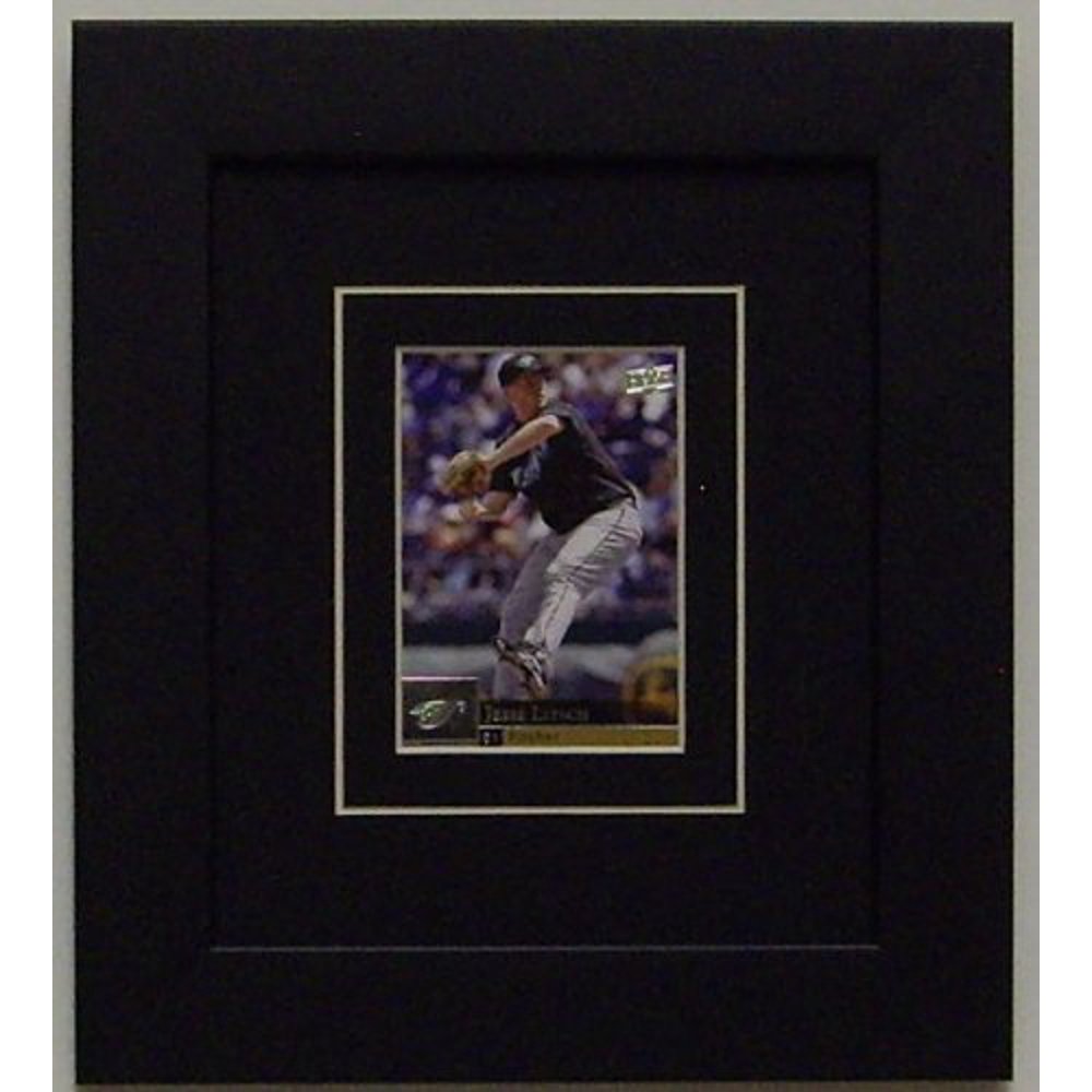 Trading Card Display Frame (1) Single Trading Card Black (White Trim) Matting and Black Frame