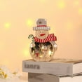 thumbnail image 4 of Christmas Wooden Art Craft Desktop Ornaments,Wood Snowman Santa Claus Hollow Luminous Handicrafts Desktop Decorative for Living Room Table Holiday Decor, 4 of 5