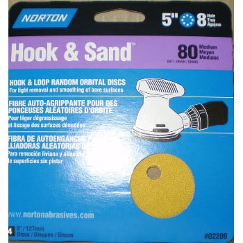 

2Pc Norton Norton 7660702209 02209 5x8 80 Hook & Sand Disc