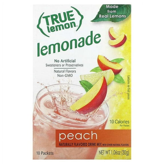 True Citrus, True Lemon, Lemonade, Peach, 10 Packets, 0.11 oz Pack of 2