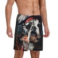 thumbnail image 2 of Kdxio Pirate Bulldog On Deck Print Mens Sleep Shorts Bottoms Soft Comfy Pajama Wear Pants with Drawstring Pockets, 2 of 5
