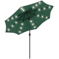 thumbnail image 1 of Outsunny 9ft Solar Patio Umbrella with LED Lights Tilt Canopy, Green, 1 of 10