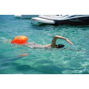 New Wave Swim Buoy - 20 liter Nylon TPU Orange - Drybag Swim Float for Open Water Swimming & Triathlon Swim Training