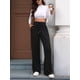 thumbnail image 4 of Pantalones Deportivos Casuales para Mujer, de Pierna , Holgados, con Cordón Ajustable, Cintura Alta, Elásticos y Bolsillos. Negro XXL, 4 of 9