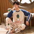 thumbnail image 1 of Printemps Automne Plus 5TG Pyjama Tricoté pour Hommes à Carreaux Ensembles de Pyjamas Décontractés Mode Nuit, 1 of 5